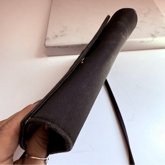 Vintage Givenchy Calfskin Satin Emblem Crossbody Black - Picture 13 of 16